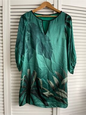 🌴 Vintage Zara 100% Pure Silk Tropical Tunic Blouse 🌴